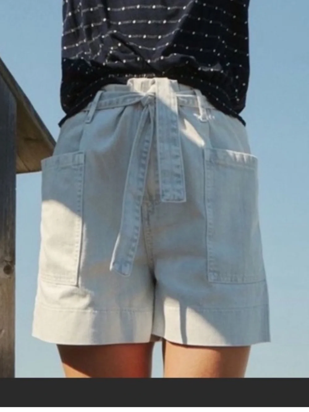 Pilcro by Anthropologie Slim Boyfriend High Waisted Light Wash Denim Shorts - Picture 2 of 8